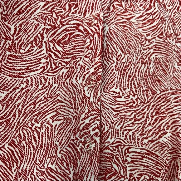 Minimum Patterned Long Sleeve Dress Button Front Size 34 Small Red White Minimal - Picture 7 of 9